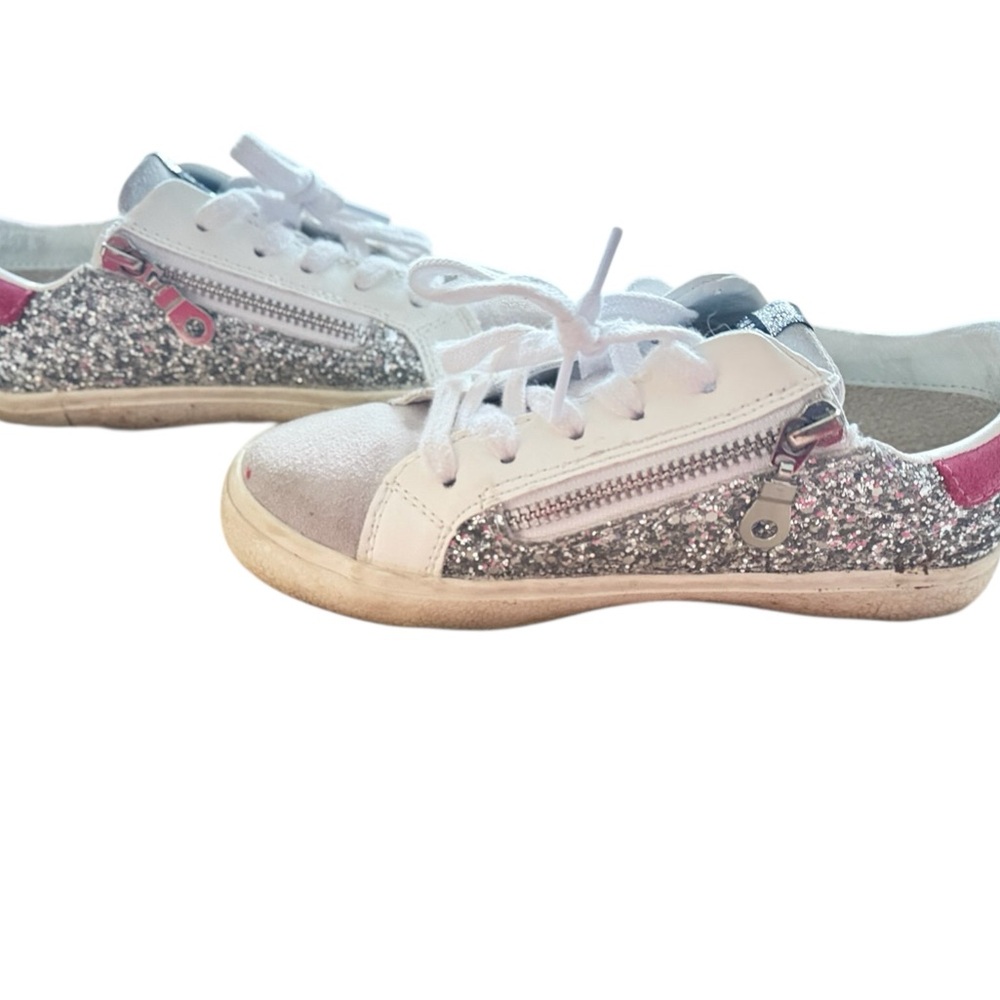 Vintage Havana Girls Glitter Star Sneakers — Silver & Pink | Youth Size 2 - Picture 3 of 7